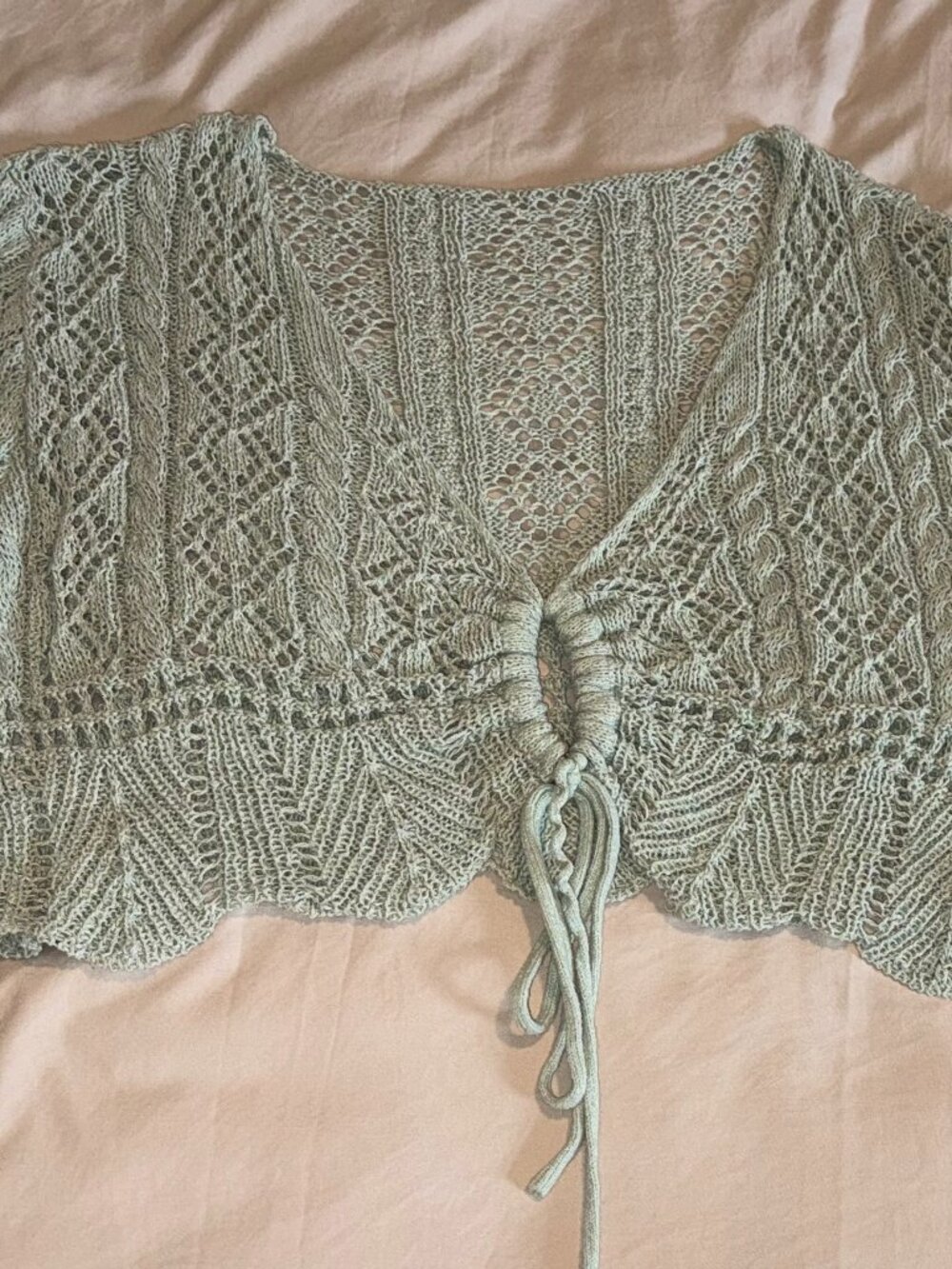 Green Cider Cropped Sweater